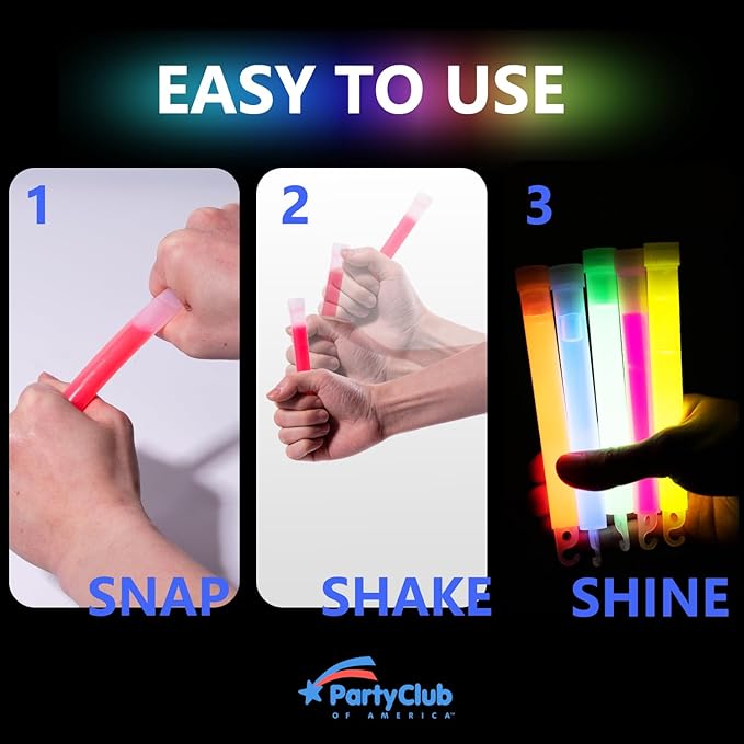 Premium Glow Fever Bulk Ultra Bright Multi Color Glow Sticks Emergency Light Sticks for Camping Accessories Parties Hurricane Supplies Earthquake Survival Kit and More