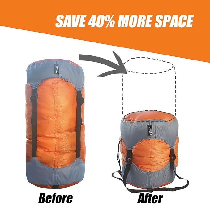 Frelaxy Compression Sack, Ultralight Sleeping Bag Stuff Sack, 40% More Storage! 11L/18L/30L/45L/52L, Compression Stuff Sack - Space Saving Gear for Camping, Hiking, Backpacking