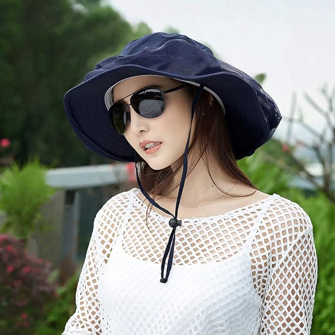 Mosquito Head Net Hat, Safari Sun Hat with Veil Mesh Protection from Insect