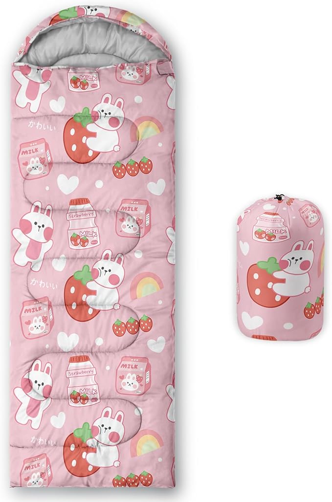 QOOMO Camping Sleeping Bags,3 Season Warm & Cool Weather,Lightweight,Waterproof Sleeping Bags for Adults & Kids,Traveling,and Outdoors,Camping Gear Equipment