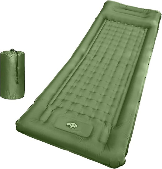 78in x 29in x 5in Camping Sleeping Pad, Upgraded Durable Waterproof Compact Traveling Air Mattress, Built-in Foot Pump, Ultralight Inflatable Sleeping Mat for Backpacking, Hiking