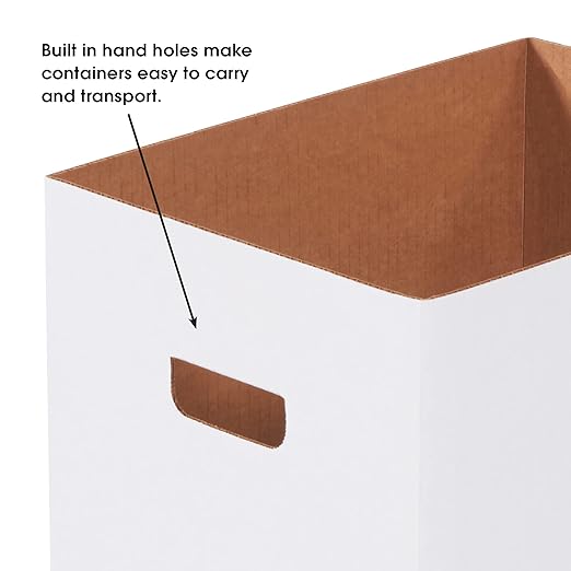 Aviditi Cardboard Trash Cans and Recycling Bins, 50 Gallon 18" L x 18" W x 36" H (10-Pack) Reusable or Disposable Pop Up Garbage Boxes for Parties, Outdoor Events, Heavy Duty, Waste