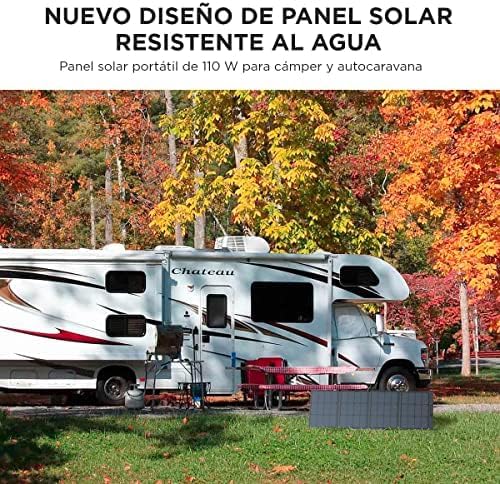 EF ECOFLOW 110W Portable Solar Panel, Foldable with Carry Case, High 23% Efficiency, IP68 Water & Dustproof Design for Camping, RVs, or Backyard Use