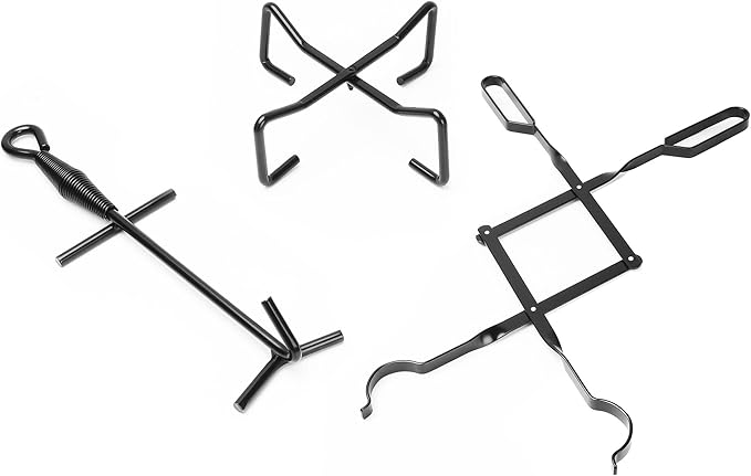 26" Campfire Fireplace Tongs,Folding Finish Camp Dutch Oven Lid Stand and Camp Cast Iron Dutch Oven Lid Lifter Outdoor Tools kits
