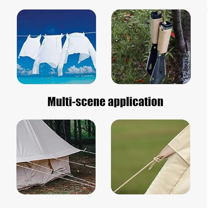 Tent Wind Ropes with Tensioners Cord Adjuster, 4pcs 13ft Reflective Rope for Camping, Hiking, Canopy Shelter, Outdoor Activity(RED)