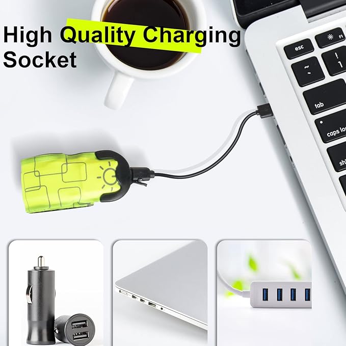 LED Safety Wristband Lights - Rechargeable Light Up Arm Ankle Band Kids Magic Slap Glow Bracelets Reflective Belt High Visibility for Night Cycling Walking Joggers Running Gear