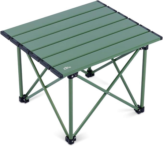 iClimb Ultralight Compact Camping Folding Table with Carry Bag (Reinforced Green - S)