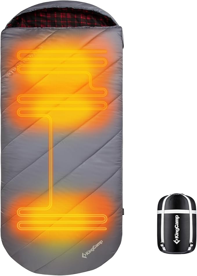 KingCamp Sleeping Bag for Adults, Cold Weather & Warm Extra Wide Big & Tall XL Portable Waterproof Flannel Sleeping Bags, Essentials Gear Accessories for Camping Backpacking Hiking Indoor & Outdoor