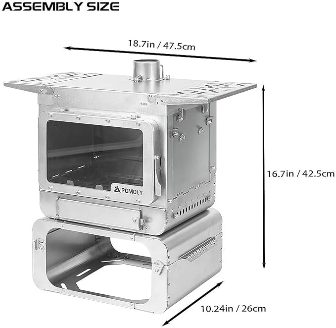 POMOLY Camping Tent Stove Wood Stove, Lumberjack Titanium Wood Burning Stove for Hiking, Cooking, Heating