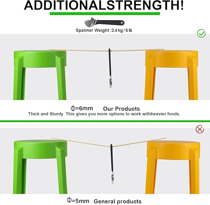 60 PCS Bamboo Marshmallow Roasting Sticks, SMores Skewers, Extra Long 25 Inch Heavy Duty 6mm Thick Wooden SMores Sticks for Open Fire Pits Roaster Barbecue Hot Dog Camping Kebab Sausage Plant Support