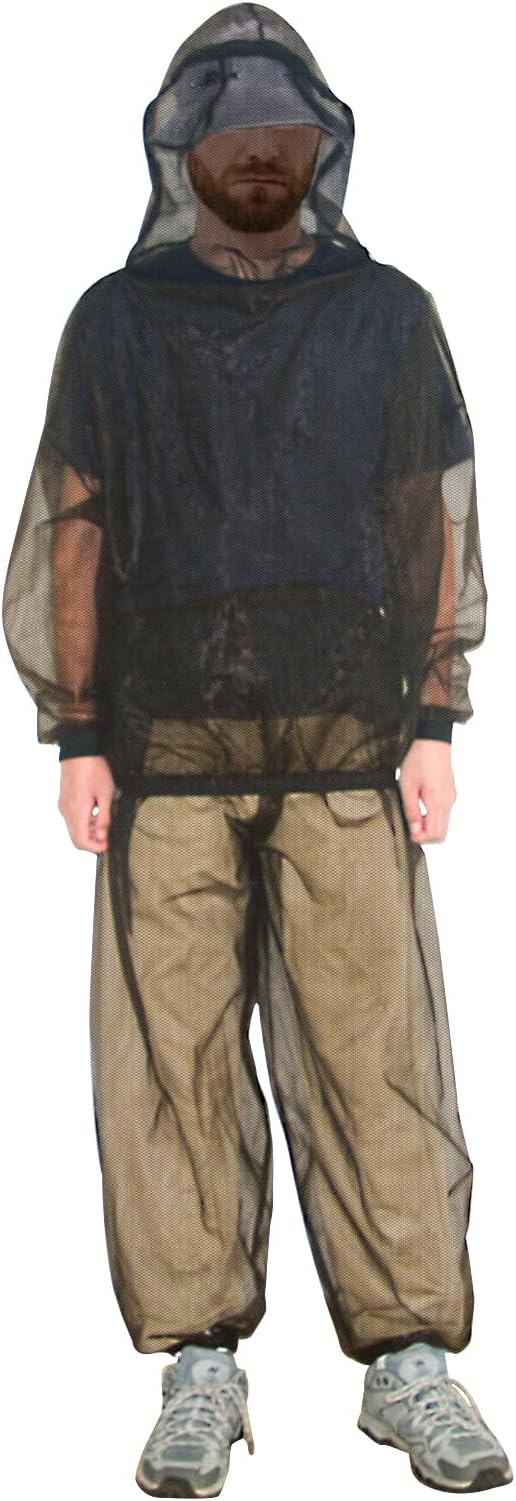 South to East Mosquito Suit - Net Bug Mesh Pants & Jacket with Hood for Outdoor Protection from Bugs, Flies, Gnats, No-See-Ums & Midges - Mosquito Clothing for Men & Women with Carrybag, M Size