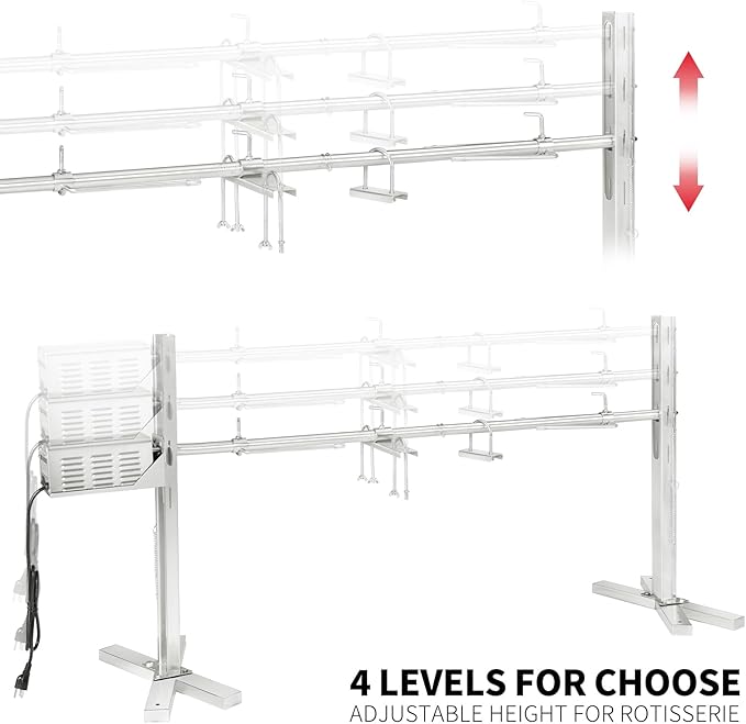 Electric Rotisserie Grill Kit, 150LB Pig Spit Rotisserie Grill, Stainless Steel Tripod Stand, 52' Pig Lamb Hooded Roaster, Charcoal Spit with 30W Motor & Height Adjustable for Camping