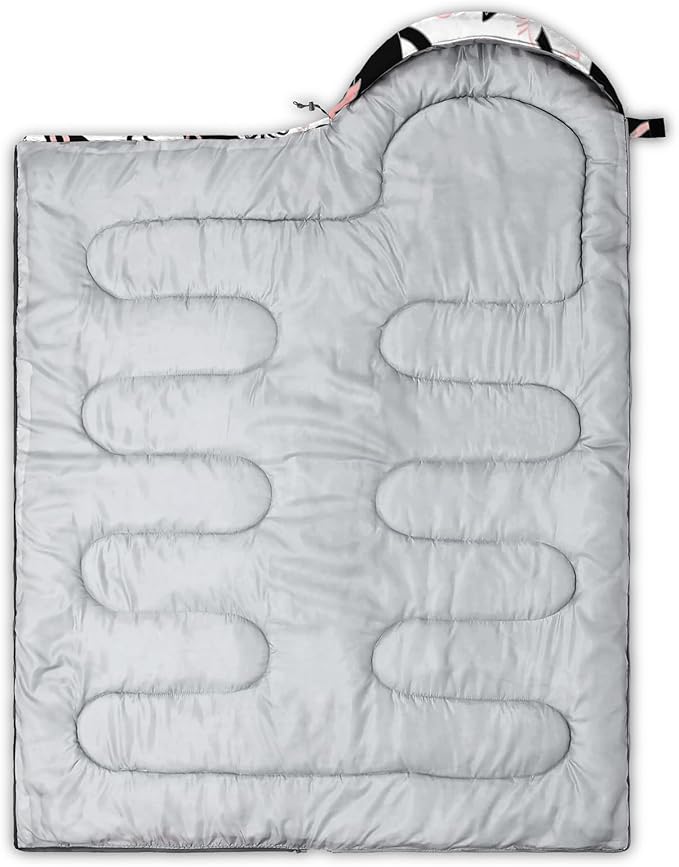 AILONEN Pink Lovely Rabbit Sleeping Bag for Girls Kids Adults,Warm and Cool Weather,Lightweight,Waterproof Backpacking,Cartoon Flowers Printed Bunny Sleeping Bag for Camping