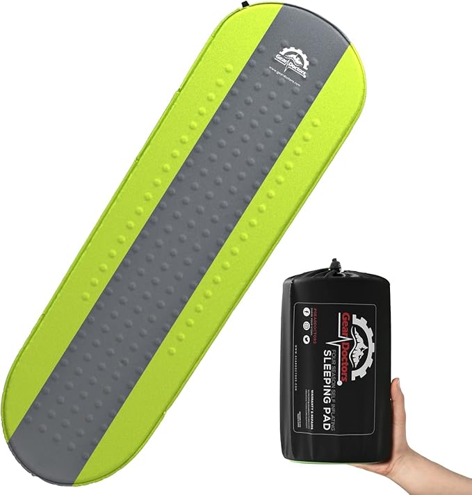 Gear Doctors Camping Pads Self Inflating Ultralight Apollo air 4.3-5.2 R Insulated Camping mats 1.5-3.3 in Must Haves Inflatable Foam air Sleep mat self Inflating air Mattress for Camping cot