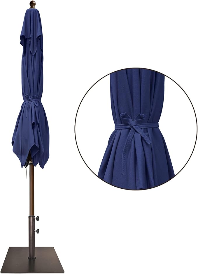 EliteShade USA 10-Year-Non-Fading 6x6Ft Square Market Umbrella Patio Outdoor Table Umbrella with Ventilation, Navy Blue