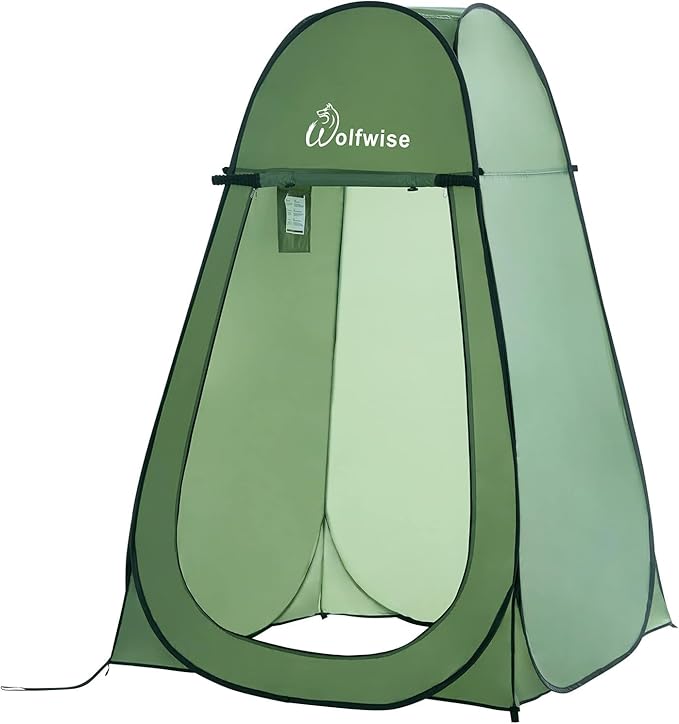 Wolfwise Pop Up Changing Tent for Beach, Camping Portable Shower Tents, Outdoor Privacy Bathroom, Change Dressing Clothes Porta Potty Tent Pop Up Instant for Camp, Toilet, Green