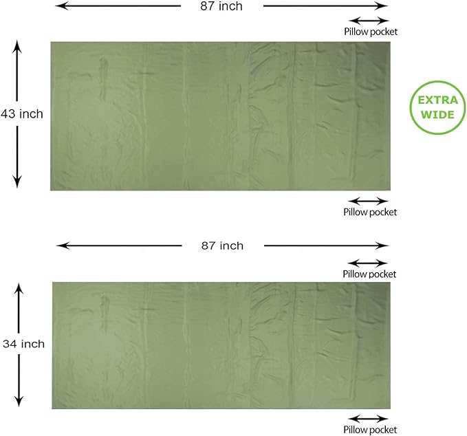 BROWINT Silk Sleeping Bag Liner, Silk Sleep Sack, Extra Wide 87"x43", Lightweight Travel Sheet for Hotels, More Colors for Option, Reinforced Gussets