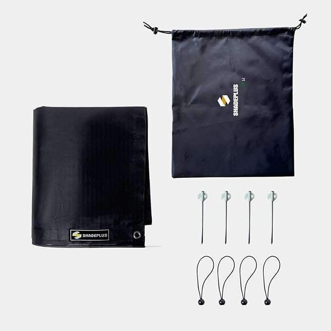 RV Awning Sun Shade Screen 8'x15'3''(Fit for 16' Awning),Black Mesh Shade Screen with Zipper,Universal Trailer Camper Awning Screen with Complete Kits,Improves Shadow and Privacy.