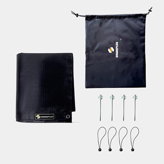 RV Awning Sun Shade Screen 8'x9'3''(Fit for 10' Awning),Black Mesh Shade Screen with Zipper,Universal Trailer Camper Awning Screen with Complete Kits,Improves Shadow and Privacy.