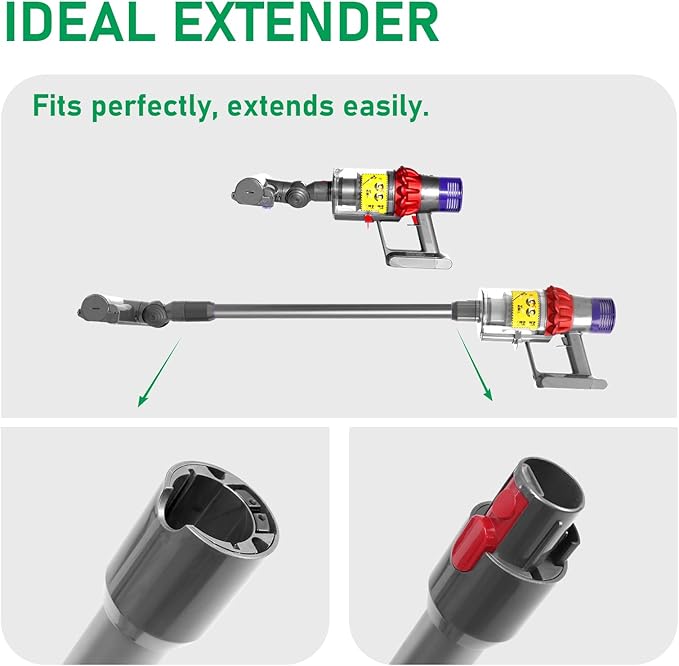 Replacement Wand Tube Quick Release Compatible for Dyson V15 V11 V10 V8 V7 Vacuum Accessories Parts, 28.7in Extension Cleaner Attachment for Home Office Grey