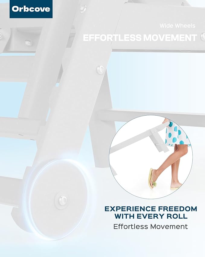 Outdoor Lounge Chair with Cup Holder, Outdoor Chaise Lounge with 6-Position Adjustable Backrest, HDPE Lounge Chair for Poolside, Patio, Deck & Backyard, Chaise Lounge (White, 2)