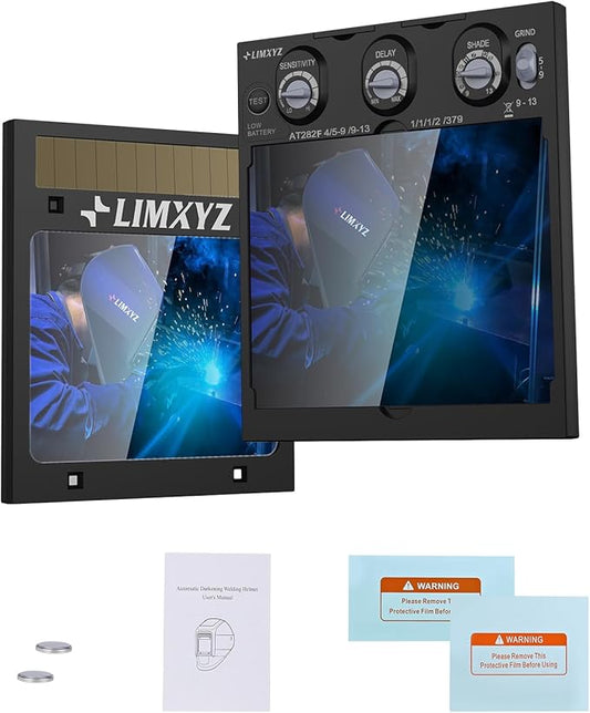 Auto Darkening Welding Lens True Color 5.24"x4.49" with 4 Arc Sensors, Adjustable Shade 4/9-13 for Welding Helmets/Hoods | Automatic Darkening Lens & Premium Welding Helmet Accessories