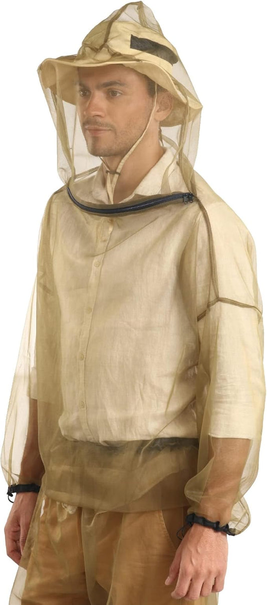 Mosquito Jacket - Bug Jacket with Hood for Men and Women - Mosquito Net for Gardening & Outdoor Protection from Bugs, Flies, Gnats, No-See-Ums & Midges