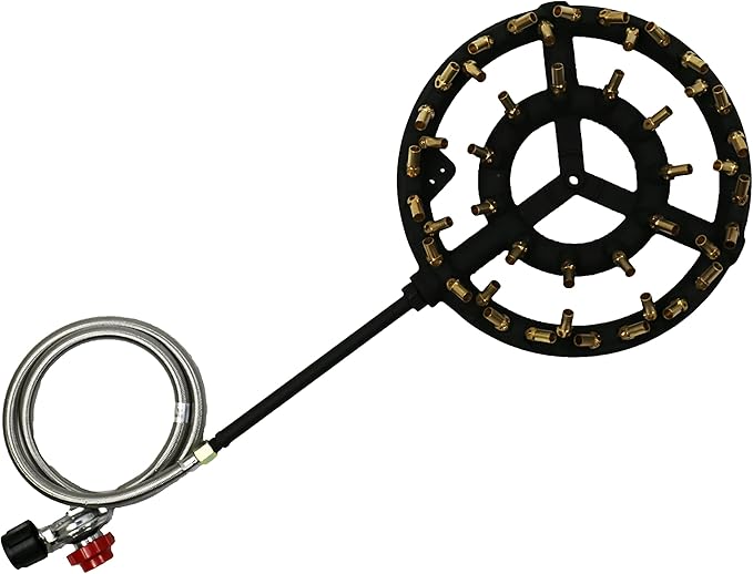 Propane Jet Burner with 44 Brass Tips - Perfect for Camping, Turkey Frying, and More with Stove Buddy JB-44LP(Propane Gas 44 Tips & Regulator)
