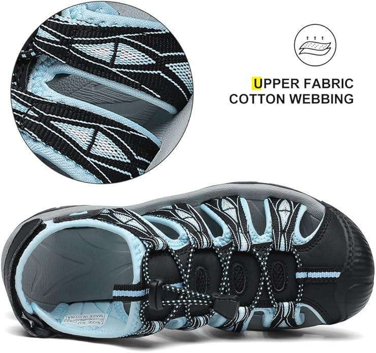 Dannto Women's Sport Hiking Sandals Closed Toe Outdoor Athletic Walking Sandal Lightweight Summer Water Shoes