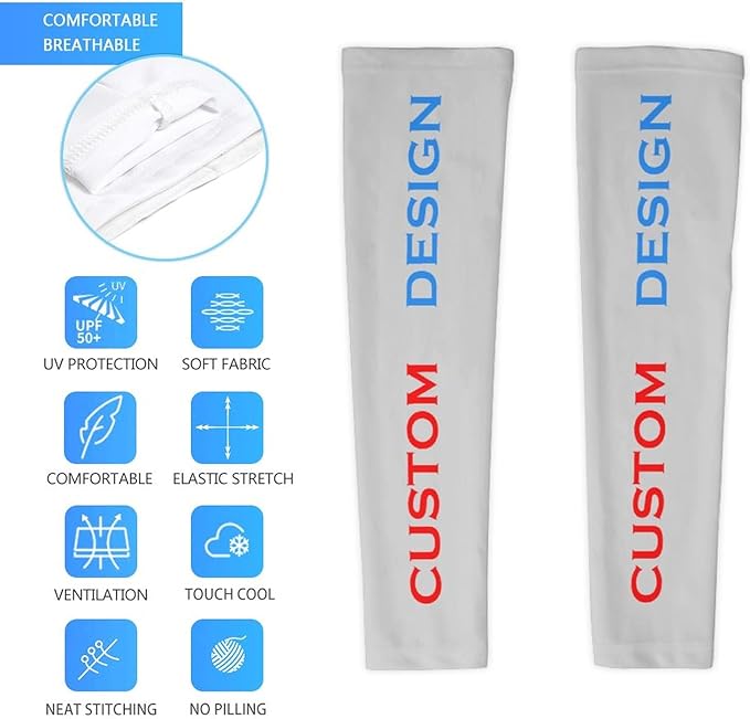 Custom Cooling Compression Arm Sleeves Add Your Design Personalized Oversleeve Covers for Outdoor Activity