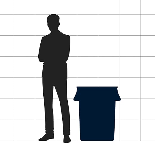 44 Gallon Blue Round Commercial Trash Can with Lid