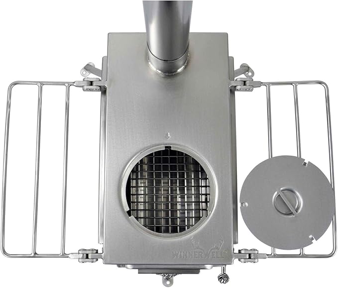 Winnerwell Woodlander Double-View Medium Tent Stove | Portable wood Burning Tent Stove for Tents, Shelters, and Camping | 800 Cubic Inch Firebox | Stainless Steel Construction | Includes Chimney Pipe