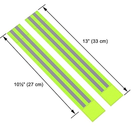 4 PCS Reflective Wrist Strap 5x1x1cm Safety Gear Reflective Wristbands High Visibility Ankle Bands Reflector Armband Self-Adhesive Reflective Bands for Walking,Night Sports Fluorescent Green