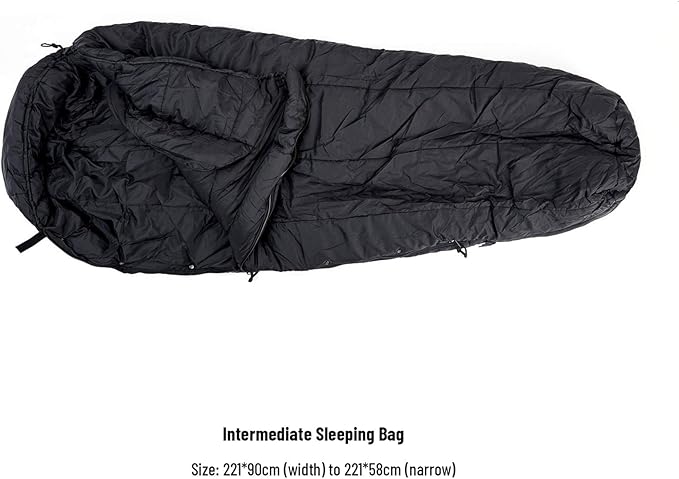 MT Army Military Modular Sleeping Bags System, Multi Layered with Bivy Cover for All Season, Woodland/Multicam