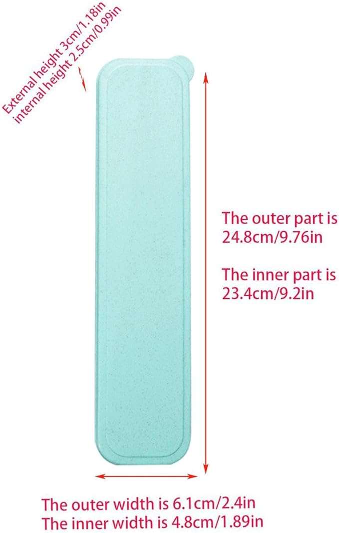 1Pcs Simple Utensil Holder with Lid, Reusable Utensils Wheat Straw Travel Cutlery Box，Portable Flatware Box Travel Tableware Storage Case, Simple Tableware Storage Box Case for Cutlery Kit (Green)