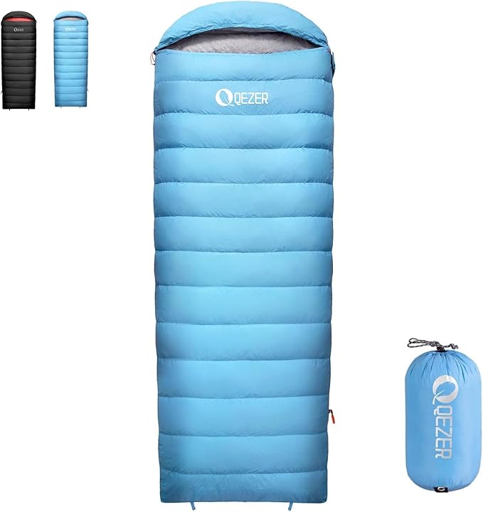 Down Sleeping Bag for Adults, 600 Fill Power, Ultralight & Compact with Compression Sack for Backpacking, Camping, Hiking