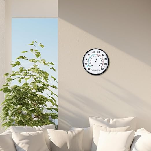 6.3'' Indoor Outdoor Thermometer, Outdoor Wall Thermometer No Battery Needed, Waterproof Outdoor Thermometers for Patio, Garden, Home