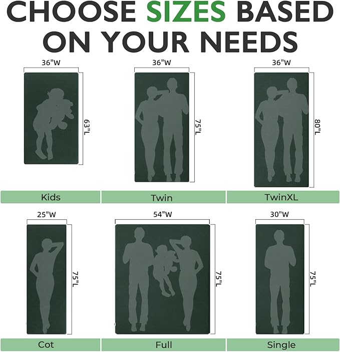 Sleeping Pad for Adults, Comfortable Thick Floor Sleeping Mats for Car Truck Tent with Removable Travel Bag