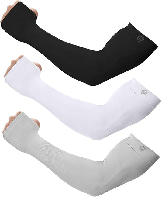 Arm Sleeves for Men Women UV Sun Protection Compression Arm Warmer Tattoo Cover Up, Sports Golf Cooling Sleeves