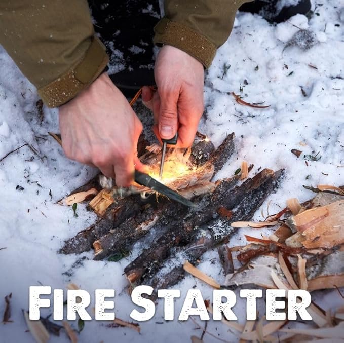 Tapirus Spork Tactical Special Edition Black | BPA Free Spoon Fork, Stainless Steel Knife and Fire Starter | 3 in 1 multipurpose utensil | Outdoor hiking, camping & backpacking gear | Fit for MRE