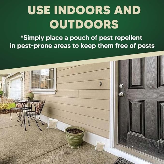 Pest Control Pouches, Mice Repellent Indoor, Rodent Repellent, Mouse Repellent, Mouse Deterrents, Rat Repellent for House,Roach,Spider,Roach,Ant,Mosquito,Silverfish and Lizard Repellent- 8P