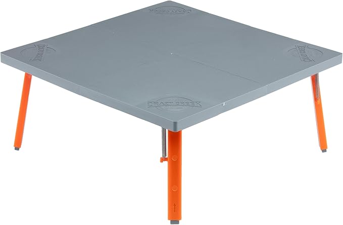 Crazy Creek Pack Table, Compact 12" x 12" Outdoor Folding Table, Gray and Orange