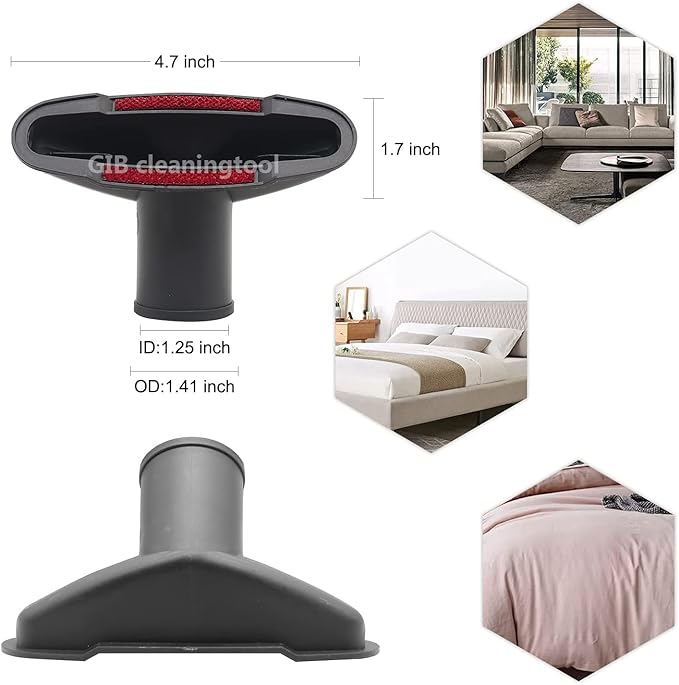 6 Pcs Vacuum Attachments 1 1/4" Vacuum Cleaner Attachments - 1 1/4 inch (32 mm) & 1 3/8 inch (35 mm) Vacuum Hose Adapter, 1 1/4 inch Vacuum Cleaner Accessories Brush Kit