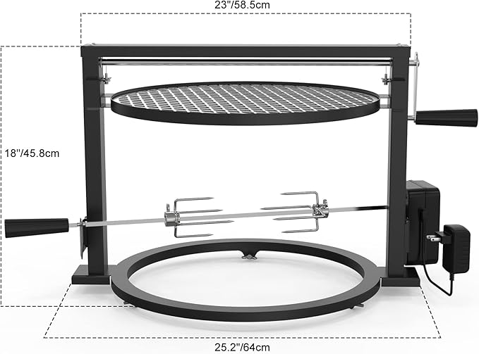 onlyfire Santa-Maria Style Rotisserie Rotating System for Solo Stove Bonfire 19.5" Smokeless Fire Pit - Global Patent