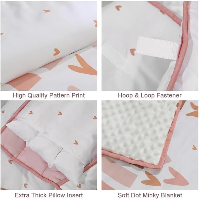 Extra Large Toddler Nap mat by Cokouchyi, Toddler Sleeping Bag with Removable Pillow, Measures 53 x 21 x 1.5 Inches, Sleeping Mat, Ideal for Daycare and Preschool Kindergarten