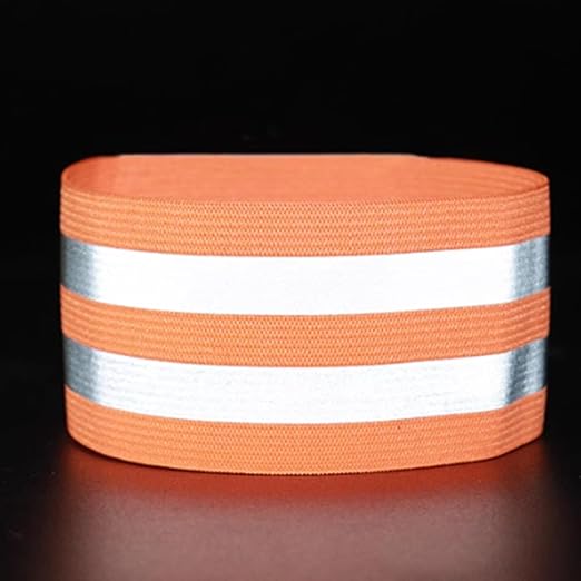 4PCS Reflective Wrist Strap 5x1x1cm Running Safety Gear Reflective Wristbands High Visibility Bike Ankle Bands Reflector Armband Self-Adhesive Reflective Bands for Walking,Night Sports Orange