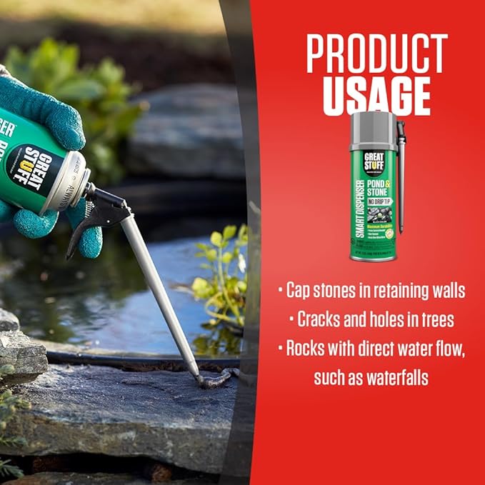GREAT STUFF 99112849 Smart Dispenser Pond & Stone, 12 oz, Black