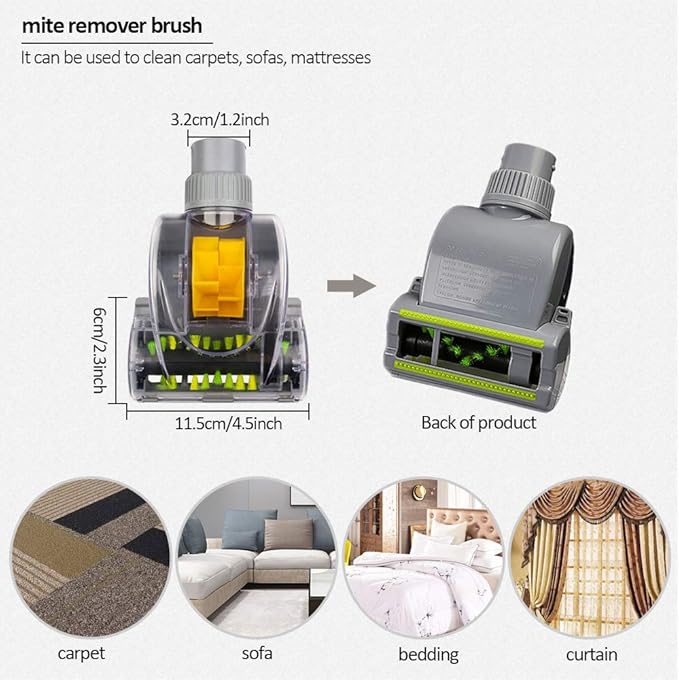 E.LUO Vacuum Brush Attachments 1 1/4 inch(32mm) to 1 3/8 inch(32mm) Universal Nozzle Crevice Tool Cleaner Kit Standard Hose Accessories