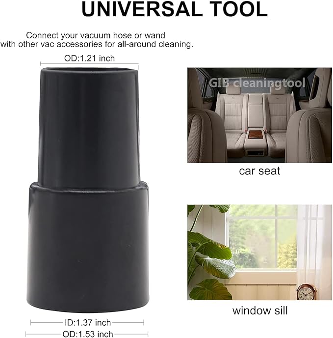 6 Pcs Vacuum Attachments 1 1/4" Vacuum Cleaner Attachments - 1 1/4 inch (32 mm) & 1 3/8 inch (35 mm) Vacuum Hose Adapter, 1 1/4 inch Vacuum Cleaner Accessories Brush Kit