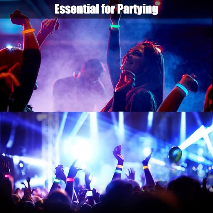 Dilabnba 6PCS Led Light Up Slap Wristband for Running Night Safety, Glow in The Dark Slap Bracelets Arm Band Reflective Strips for Cycling Walking Concert Camping Party